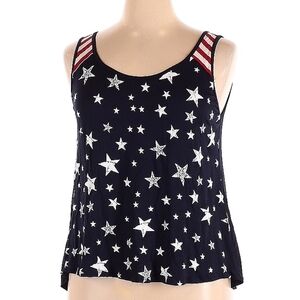 #24 Navy Star Print Women's Tank Top